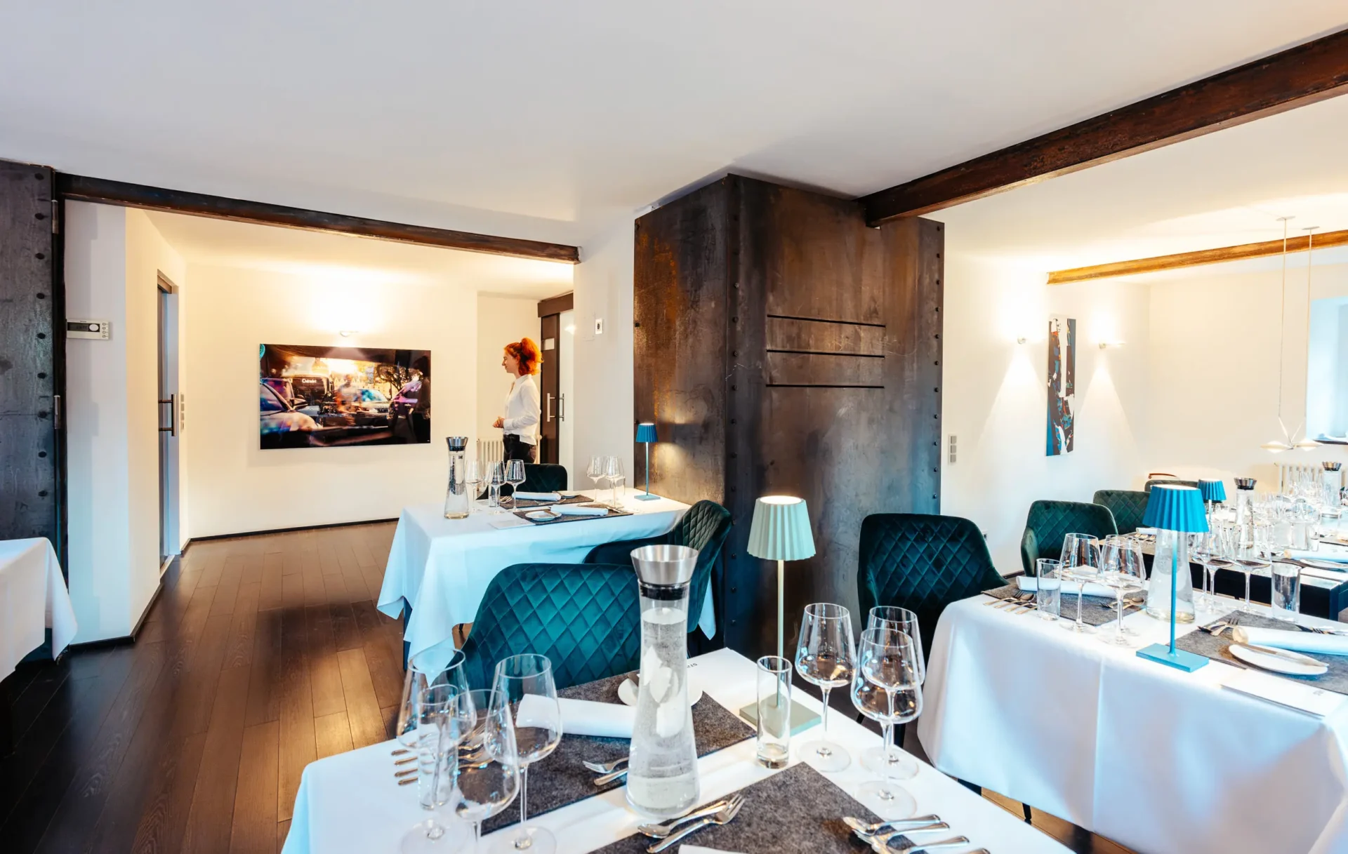 Innenräume Fine Dining Restaurant Stahl