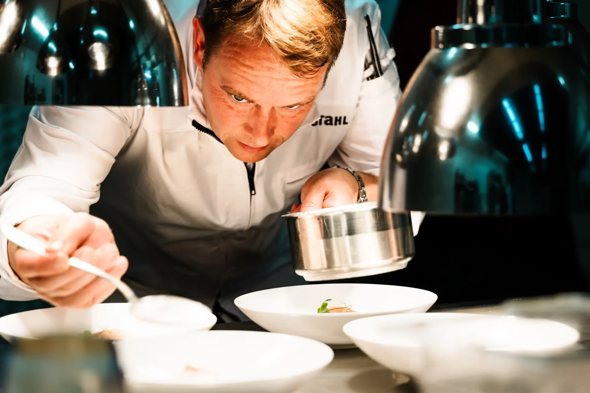 Christian Stahl im Fine Dining Restaurant Stahl Auernhofen zwischen Würzburg und Rothenburg