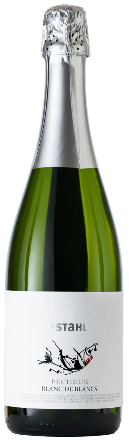 Flaschenabbildung Stahlwein BLANC DE BLANCS – BRUT Crémant nach klassischer Méthode und Cuvée herstellt – Chardonnay & Pinot Blanc