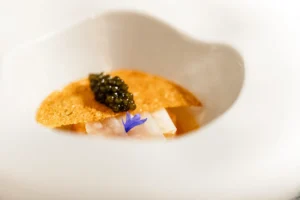 Forelle | Röstbrot | Kaviar im Fine Dining Restaurant Stahl Auernhofen zwischen Würzburg und Rothenburg